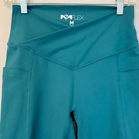 Crisscross Hourglass® Flared Leggings with Pockets - Emerald - Medium TALL 34" - Picture 8 of 10